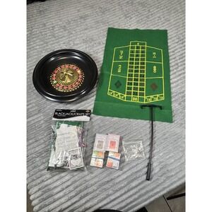 16 inch Deluxe Roulette Set with Accessories Double Sided Felt for Blackjack